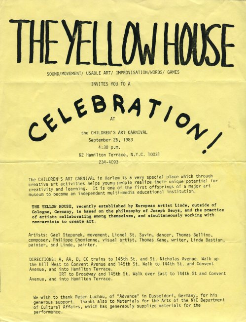 Yellow House Celebration 1983